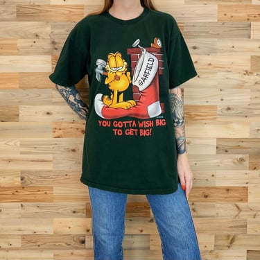 Vintage Garfield The Cat Christmas Holiday Tee Shirt T-Shirt 