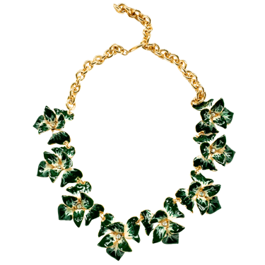 The Pink Reef Orchid Necklace in Emerald