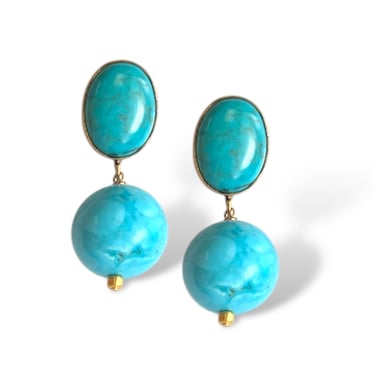 Turquoise Ball Drop Earring