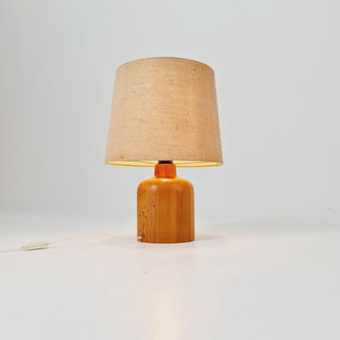 Mid century solid pine wood table lamp by Bestorm, 1960s 