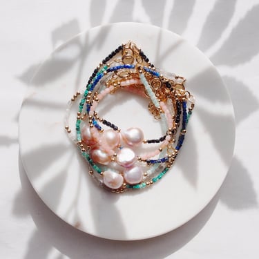 Pink Pearl and Gemstone Bracelet - Akala 