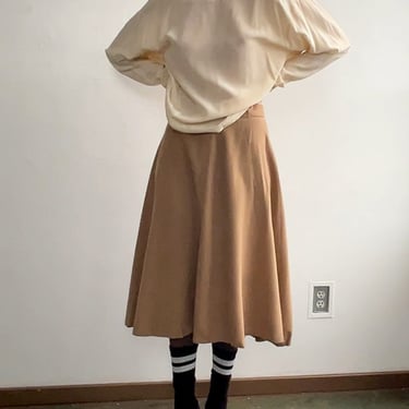 Camel Wool Midi Skirt (S)