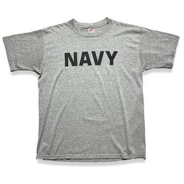 Vintage 1980s/1990s Soffe US NAVY Stencil T-Shirt ~ size L ~ soft / thin ~ Tri Blend ~ Military 