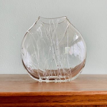 Vintage Timothy Hall glass vase / PNW hand-blown art glass 