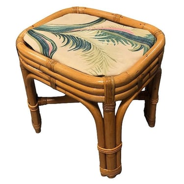 Restored Rattan & Wicker triple/triple Arched Footstool 