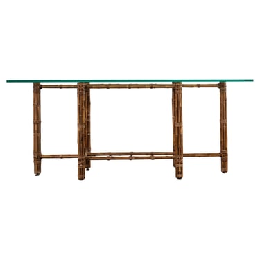 McGuire Organic Modern Bamboo Rattan Console Table