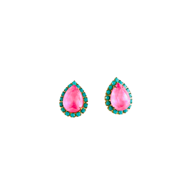 The Pink Reef Pear Stud in Bubble Gum