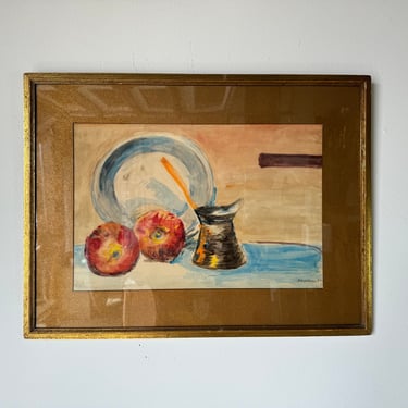 1932 Muza Williams Still Life Watercolor Painting, Framed 