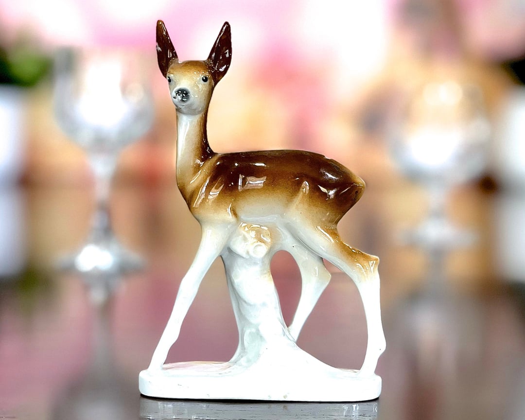 Ceramic Deer Vase, Painted Fawn, German Deer, Vintage outlets Fawn Vase