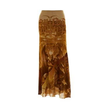 Jean Paul Gaultier Gargoyle Mesh Maxi Skirt