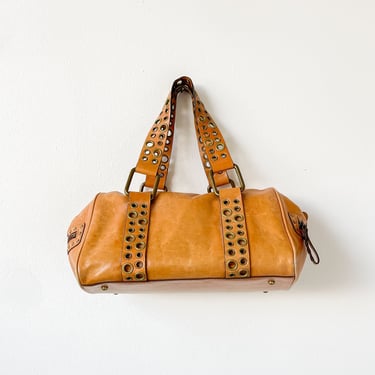 Toffee Leather Baguette Bag