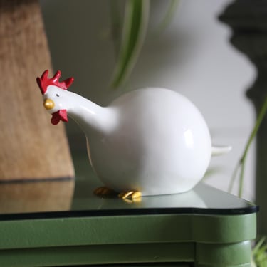 Vintage Quirky Ceramic Chicken Hen Rooster Figurine 