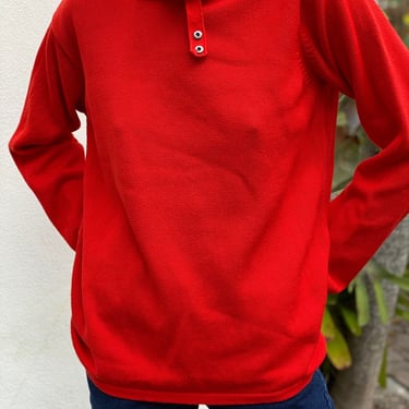 y2k Armani Sweater / Minimalist Slouchy Easy Sweater / Cotton Red Hot kNit Top / Giorgio Armani 