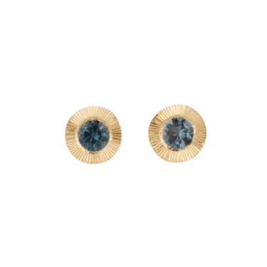 Large Aurora Teal Montana Sapphire Stud Earrings — Corey Egan Trunk Show