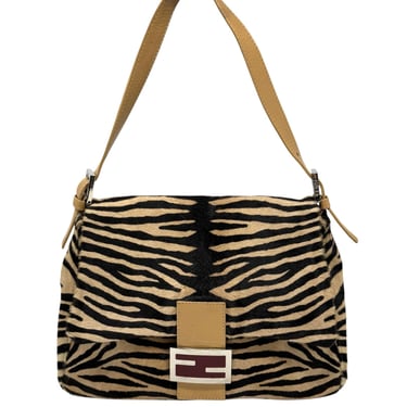 Fendi Brown Zebra Baguette Bag