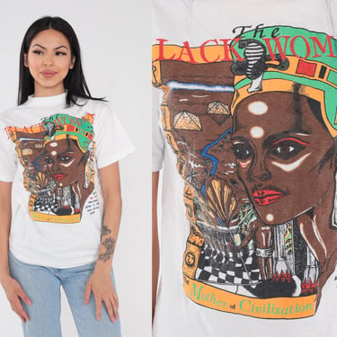 Nefertiti T-Shirt 90s The Black Woman Shirt Mother of Civilization Before Me There Was None Graphic Tee Single Stitch Vintage 1990s Small S 