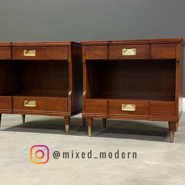 Refinished Cherry Nightstands by John Widdicomb 