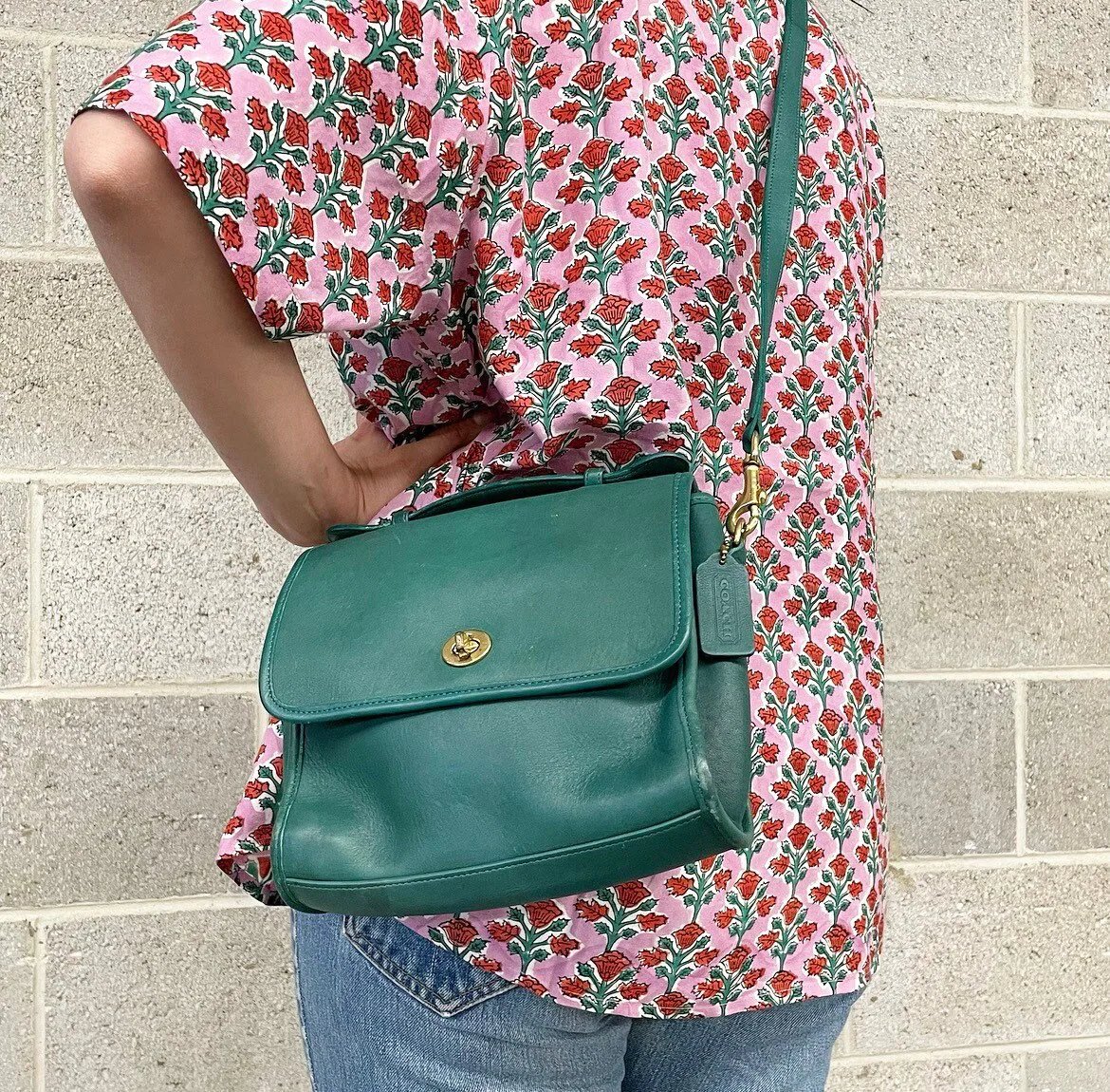 Vintage Coach Court Bag Retro 1990s RARE + Jade | Retrospect