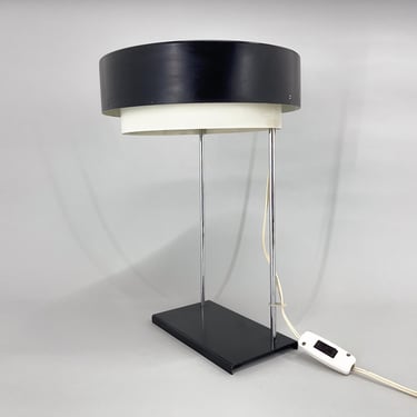 Rare Midcentury Table Lamp by Josef Hůrka for Napako, Marked / Vintage Table Lamp / Black & White / Czechoslovakia 