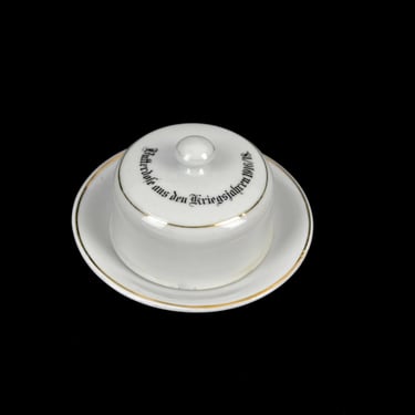 Butter dish from the war years 1916/18 1918 Porcelain tin Reservistika German Porcelain tin Storage Brocante Vintage Decoration 