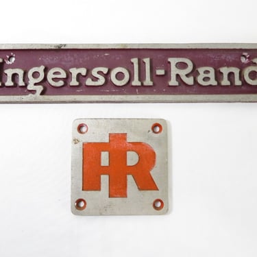 Vtg INGERSOLL RAND, CAST ALUMINUM, SIGN PLAQUE NAME PLATE Industrial Gas Oil