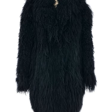 Black Mongolian Fur Coat