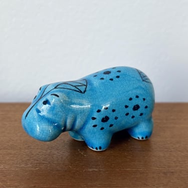 Blue Hippo Figurine - British Museum Replica of 