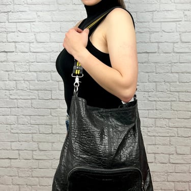 Givenchy Pebbled leather hobo W/ Canvas Strap, Black