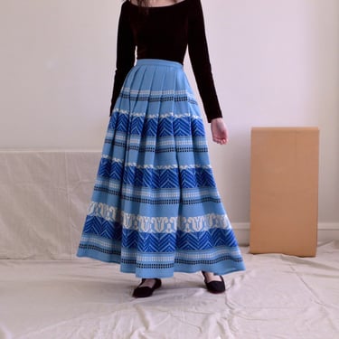 woven full pleated ethnic western maxi skirt 