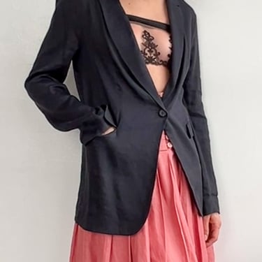 Charcoal Peter Cohen Linen Blend Blazer (S/M)