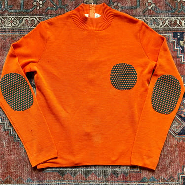 Vintage 60s Orange Soft Wool Beatnik Style Designer Sweater Top Knit by TimeBa