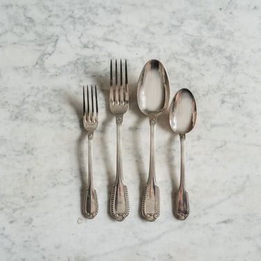 vintage french silver flatware, set of 20