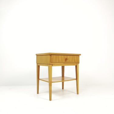 Midcentury German oak Vintage Side table/ Bedside table, 1960s 