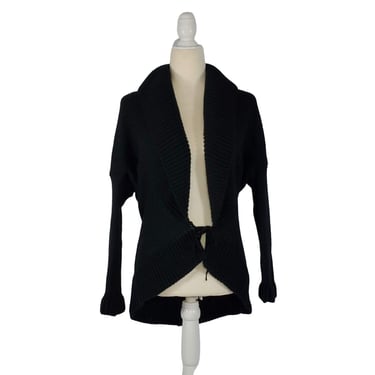 TWINSET Simona Barbieri SCEE Black Sweater Shoulder Wrap Open Cardigan BNWT S 