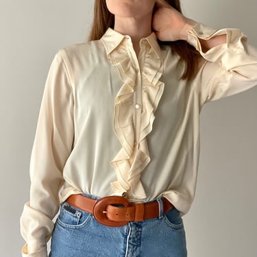 Vintage 90s Orange Ruffle Blouse Finland, 51% OFF