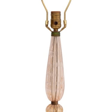 Barovier Attributed Murano Gold-Flecked Pink Glass Lamp
