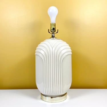 Art Deco Glass Lamp with Golden Base 
