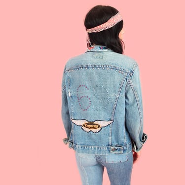 ViNtAgE 60's Levi's Jean Jacket //Vintage Levi's Type 3 69 Custom Denim Jacket // Big E // Patched & Studded // Medium 