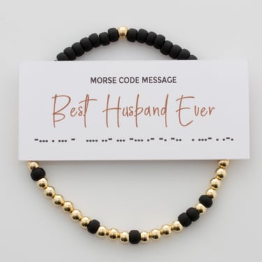 Best Husband Ever Valentine's Day Gift for Husband, Morse Code Mens Bracelet, Anniversary or Birthday Gift for Him 