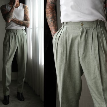 Vintage 90s GIANNI VERSACE Seafoam Green Cashmere Quadruple
