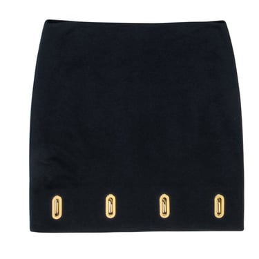 Michael Kors - Black Mini Skirt w/ Gold Grommets Sz 10