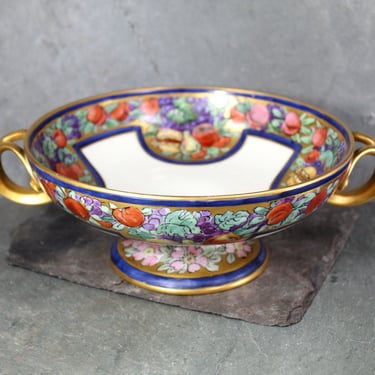 Antique Rosenthal Selb-Bavaria Empire Footed Bowl | Bavarian Porcelain | Hand Painted Bavarian Pedestal Bowl | Bixley Shop 