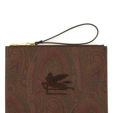 Etro Men Pouch Paisley Jacquard Medium