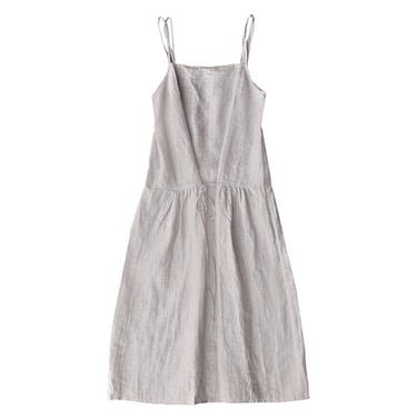 LINEN STRAP DRESS - HAZE BLUE