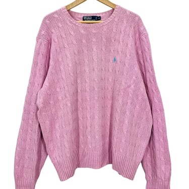 Polo Ralph Lauren Pink Silk Pullover Sweater XXL