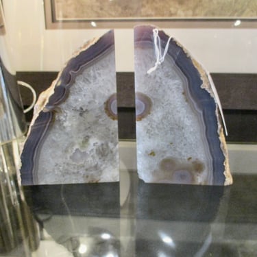 PAIR OF LARGE GEODE BOOKENDS