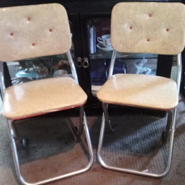 MID CENTURY MODERN Chrome Molding Chairs. Lee Industries Vinyl Chairs (Set of 4) 