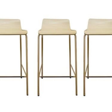 Set of 3x New White Contemporary Modern Bar Stools 