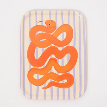 Twisted Snake Striped Serving Tray