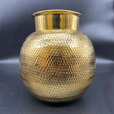 Textured Gold Sphere Ceramic Vase by AERIN